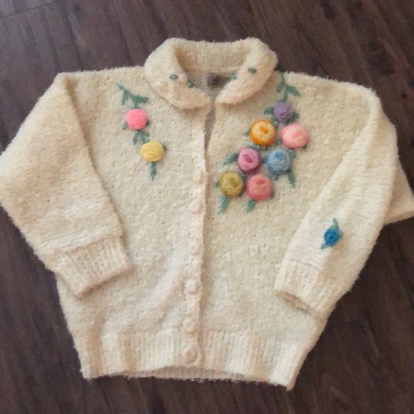 Beautiful Vintage Bullocks Sweater Button Front Cardigan Collar Small Medium S/M - Picture 2 of 9
